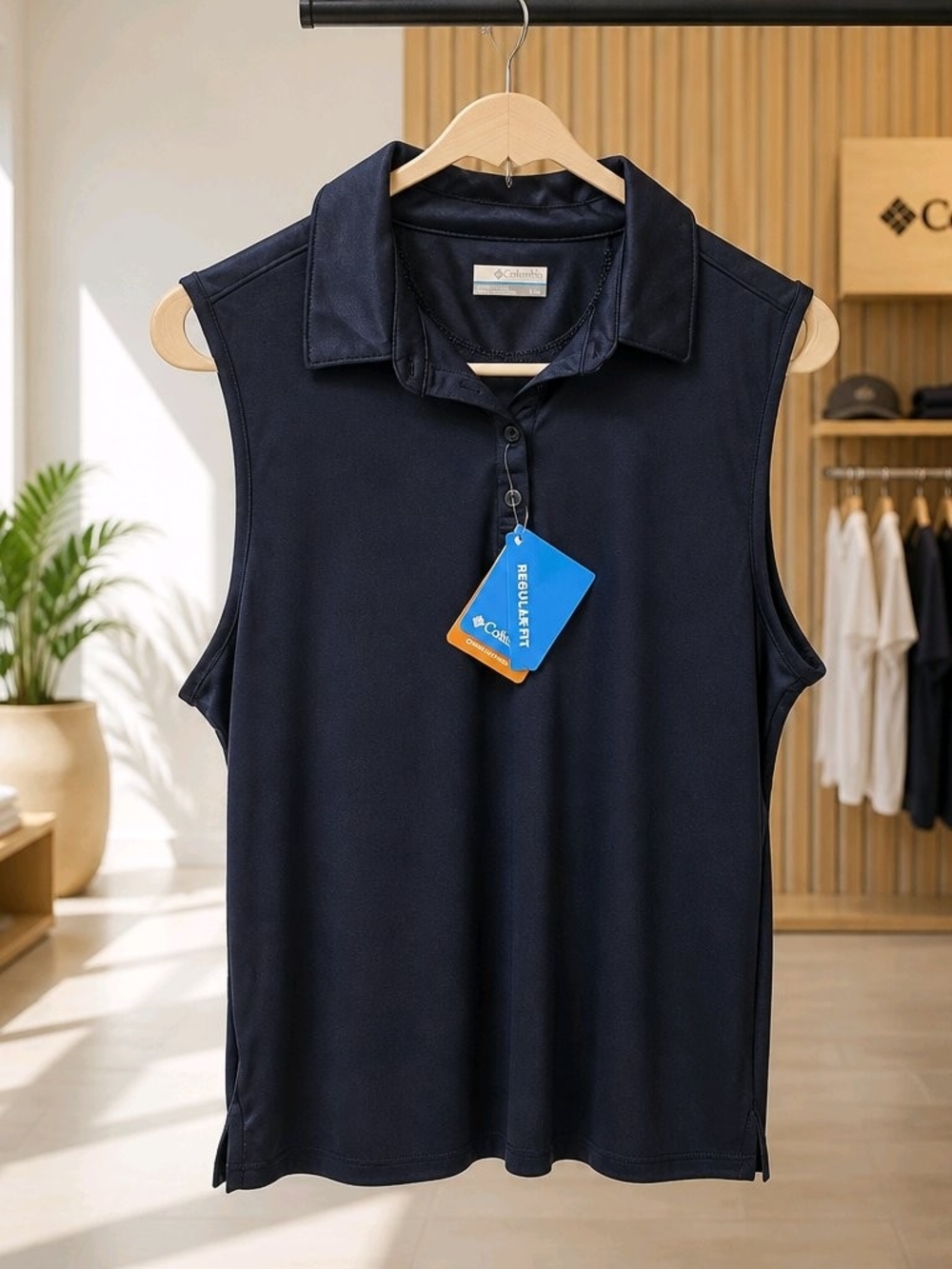 Columbia Sleeveless Polo Tank Top - Navy